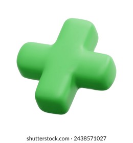 3d vector cross icon. Isolated on white background. 3d geometric shape concept. Cartoon minimal style. 3d geometry icon vector render illustration.