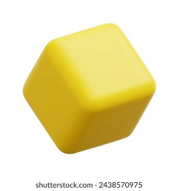 3d vector cube icon. Isolated on white background. 3d geometric shape concept. Cartoon minimal style. 3d geometry icon vector render illustration.