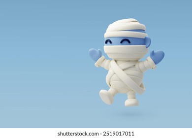 3d Vector Cute Mummy, Halloween character, Happy halloween festival concept. Eps 10 Vector.