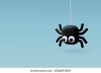 3d Vector Cute Spider, Halloween holiday concept. Eps 10 Vector.