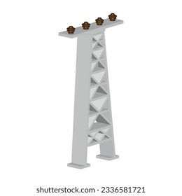 3d vector design of electrical pole with insulators on top