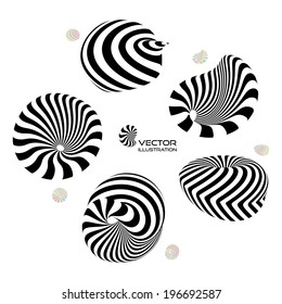 3D vector design elements or emblems. Geometric figure collection. Vector illustration. 
