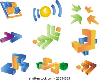3d vector design elements, icons, shapes
