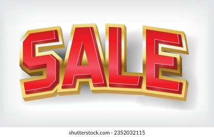 3D vector design SALE on white background.
