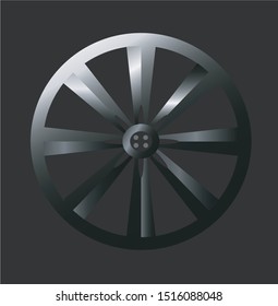 3D vector design of silver alloy car wheels