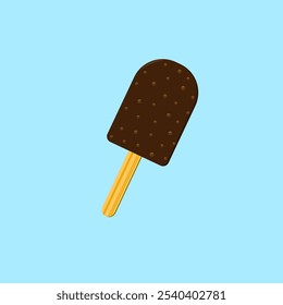 3D vector design. vanilla chocolate ice cream with wooden handle