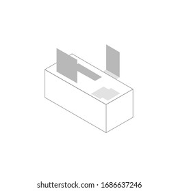 Vector 3D de escritorio con sillas, oficina