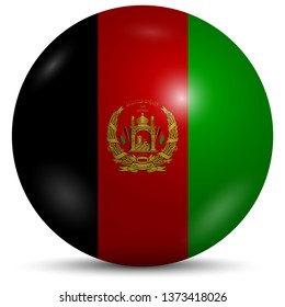 3d vector drawing. Afghanistan flag with shadow isolated on white background.