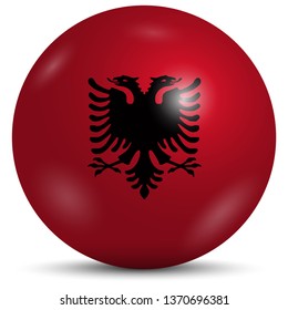 3d vector drawing. Albania flag isolated on white background.