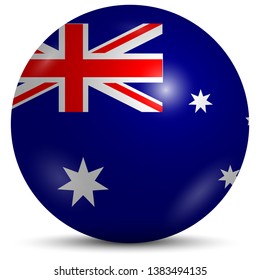 3d vector drawing. Australia flag with shadow isolated on white background.