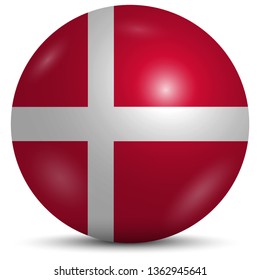 3d vector drawing. Denmark flag isolated on white background.