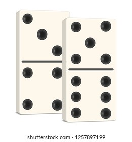 3D-Vektorillustration-Zeichnung. Domino-Spiel einzeln auf weißem Hintergrund.