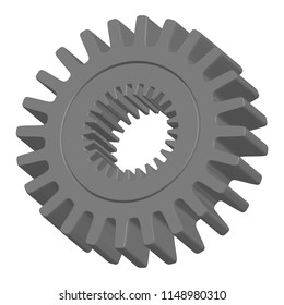 3d vector drawing gear cogwheel. Isolated on white background.