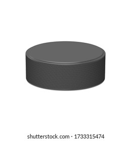 3D vector drawing. Hockey puck isolated on white background.