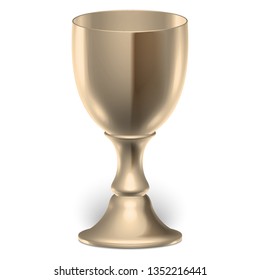 3d vector drawing. Metal goblet for wine isolated on white background.