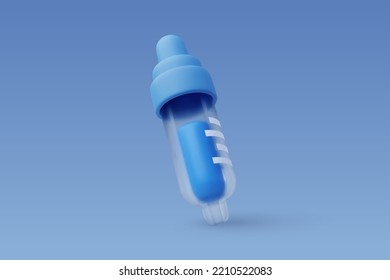 3d Vector Dropper bottle, Scientific technology and chemistry Concept. Eps 10 Vector.