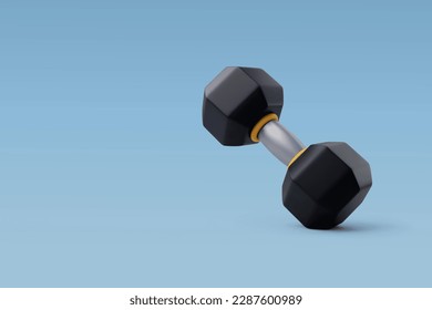 3d Vector Dumbbell, Workout gym tools, Sport equipment, Gym time concept. Eps 10 Vector.