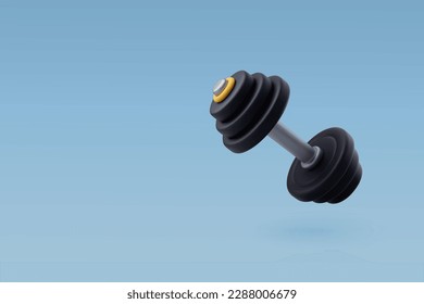 3d Vector Dumbbell, Workout gym tools, Sport equipment, Gym time concept. Eps 10 Vector.