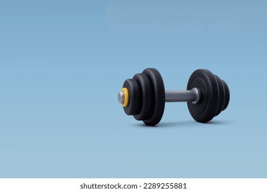 3d Vector Dumbbell, Workout gym tools, Sport equipment, Gym time concept. Eps 10 Vector.