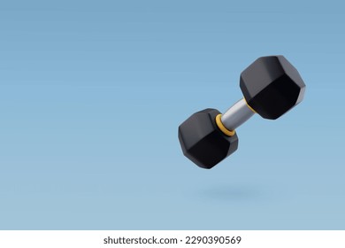 3d Vector Dumbbell, Workout gym tools, Sport equipment, Gym time concept. Eps 10 Vector.