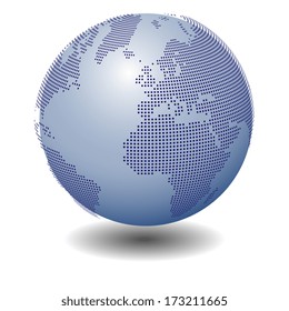 3d vector Earth globe. Dotted version