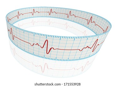 3d vector electrocardiography / ECG on the Powder Blue grid paper, eps10