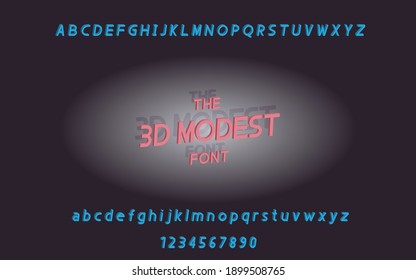 3D vector elegant alphabet letters set. Alphabet design for logo, poster, invitation, etc. The simple 3D font. Vector illustration.