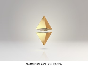 3D vector element or simple isolated golden shape svg