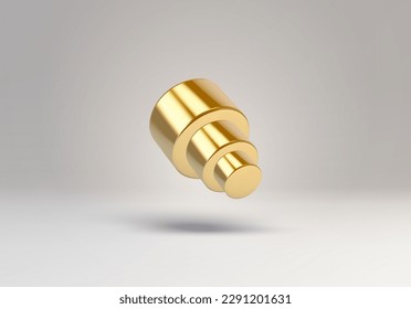 3D vector element or simple isolated golden shape