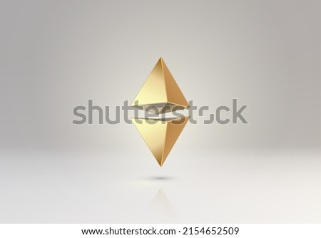 3D vector element or simple isolated golden shape