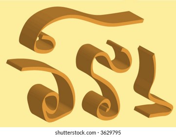 3d vector elements with wooden color