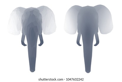 3d vector elephant. Set for design