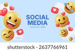 3d vector emoticon and bubble talk background template, icon and symbol, happy love fun laugh