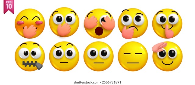 3D Vector Emotional Expressions Emoji Pack
