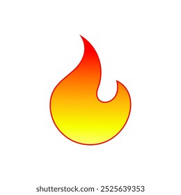 3d vector fire burning using gradient color and red border