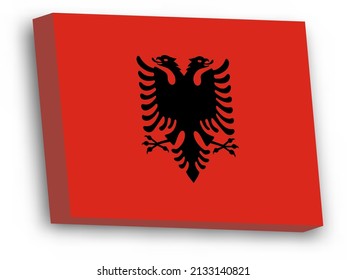 3D vector flag of Albania