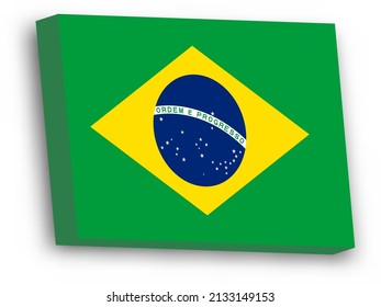 3D vector flag of Brazil