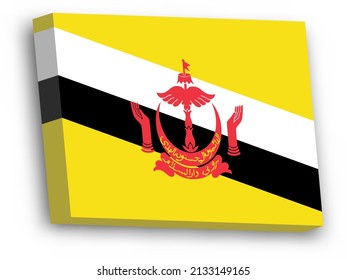 3D vector flag of Brunei