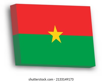Bandera vectorial 3D de Burkina Faso
