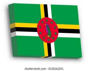 3D-Vektorflagge von Dominica