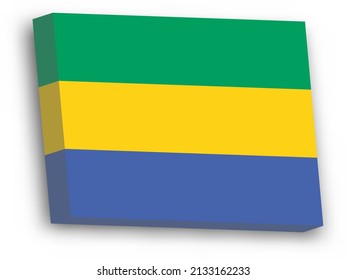 3D vector flag of Gabon