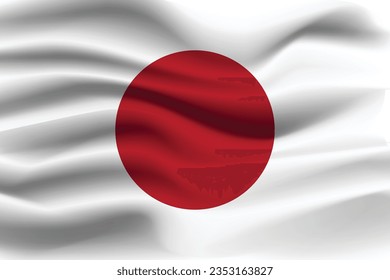 3d vector flag of japan