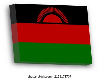 3D vector flag of Malawi