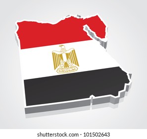 Flag Map Of Egypt 3D Vector Flag Map Egypt Stock Vector (Royalty Free) 101502643 |  Shutterstock