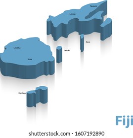 3D vector flag map of Fiji