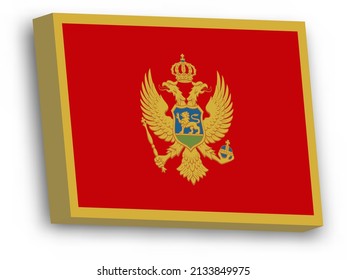 3D vector flag of Montenegro