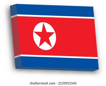 Bandera vectorial 3D de Corea del Norte