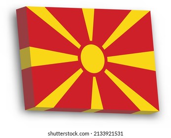 3D vector flag of North Macedonia