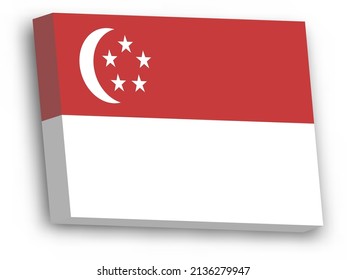3D vector flag of Singapore