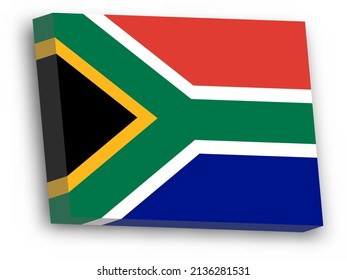 Bandera vectorial 3D de Sudáfrica